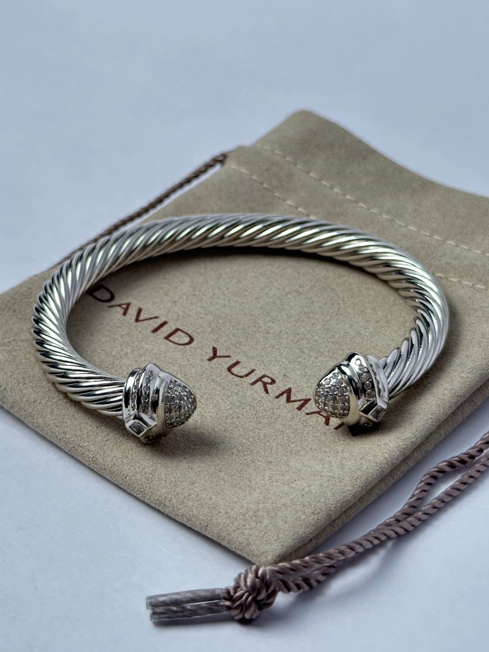 David Yurman Sterling Silver Bracelet with Pave Setting